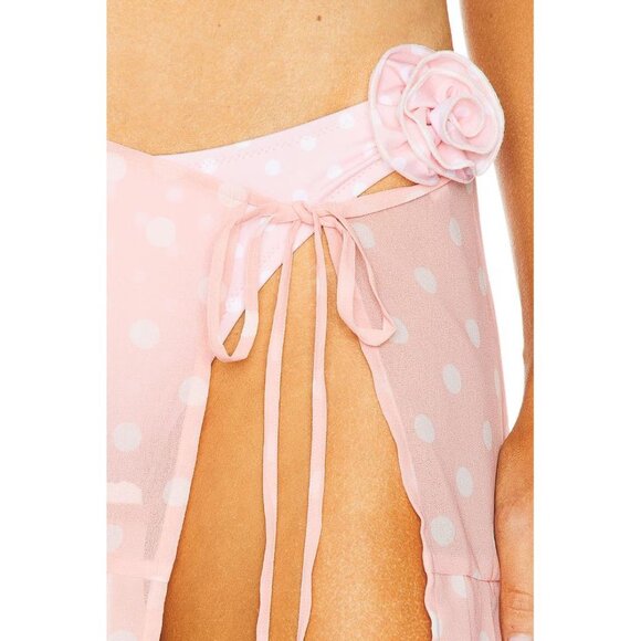 BANANHOT Women's Toya Mini Skirt Size XS In Peach Polka - Picture 2 of 15